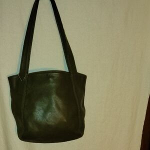 Coach Dark Green Leather Shoulder Bag